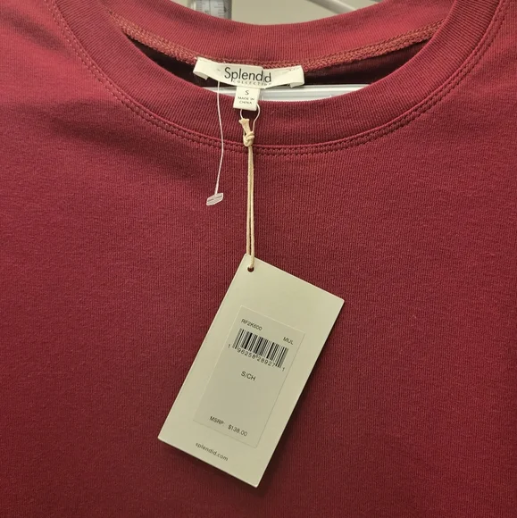 Splendid Oslo Puff Sleeve Tee In Mulberry